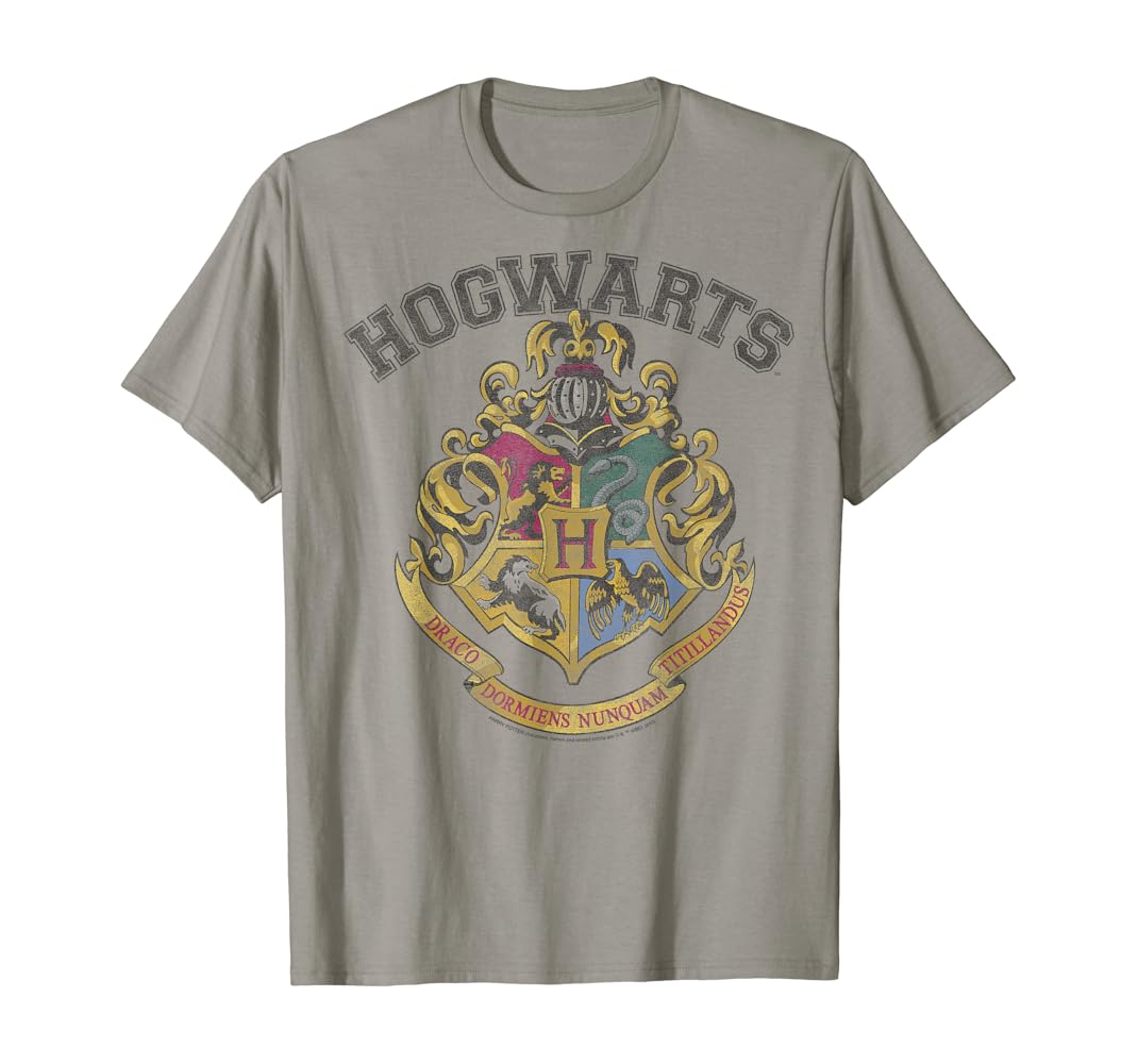Amazon.com: Harry Potter Hogwarts Vintage Crest Short Sleeve T